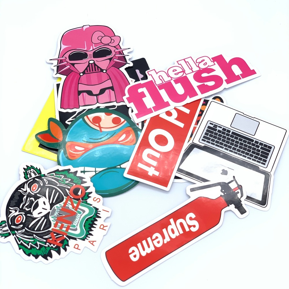 12 Pieces Fashion Logo Vinyl Stickers